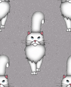 Prissy White Cat Background
