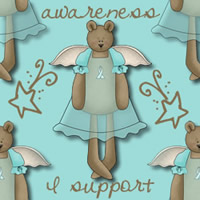 Bear Aqua Ribbon Background