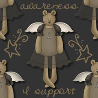 Bear Black Ribbon Background