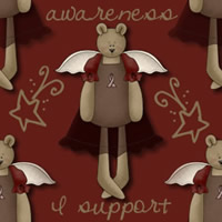 Bear Burgundy Ribbon Background