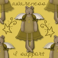 Bear Gold Ribbon Background