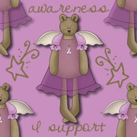 Bear Lavender Mauve Ribbon Background
