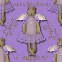 Bear Lavender Ribbon Background