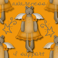 Bear Orange Ribbon Background