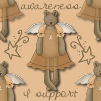 Bear Peach Ribbon Background