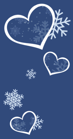 Heart Snowflakes Blue Background