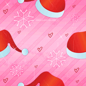 Santa Hats Pink Background