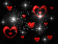 Black Red Hearts Animated Background