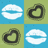 Lips Hearts Background
