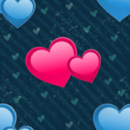 Pink Blue Hearts Background