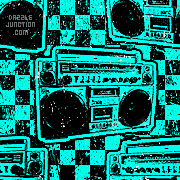 Checkered Boombox Background