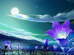 Green Purple Flower Background