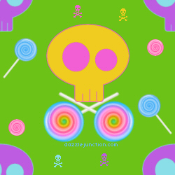 Green Yellow Skull Background