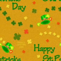 Green Hat Shamrocks Background