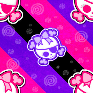 Pirate Skull Stripes Background