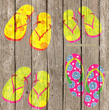 Flipflops Wood Background