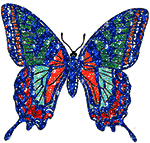 Multi Blue Glitter Butterfly picture