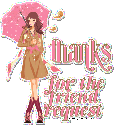 Pretty fairy graphic that says Thanks for the Friend Request.