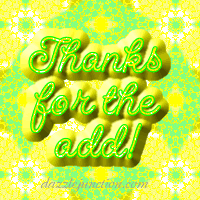 Bright green and yellow graphic that says Thanks for the Add.