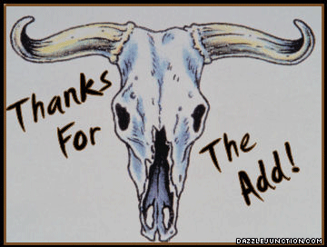 Cute elephant graphic that says Thanks for the Add.