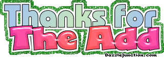 Green pastel text graphic that says Thanks for the Add.