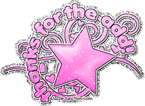 Pink star graphic with a Thanks for the Add message.