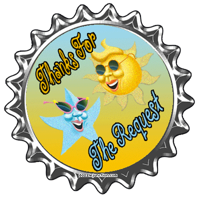 Round sun graphic that says Thank You for the Request.