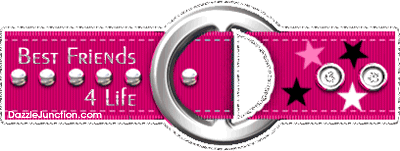 Animated pink glitter belt with stars and a Best Friends 4 Life saying.