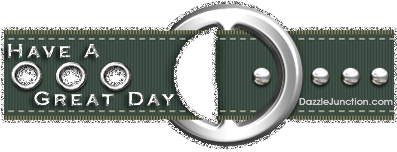 Animated green glitter belt with a Have a Great Day saying.