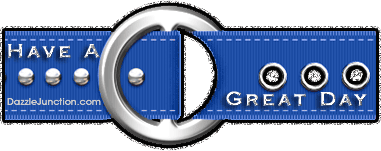 Animated blue glitter belt with a Have a Great Day saying.