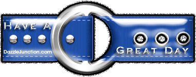 Animated blue and black glitter belt with a Have a Great Day saying.