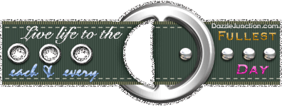 Animated green glitter belt with a Live Life to the Fullest Each and Every Day saying.
