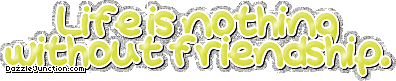 Yellow friendship graphic with a life is better with friendship message.