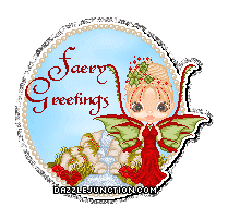Whimsical faery greeting image with soft colors and decorative details