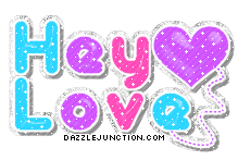 Pastel heart greeting image that says Hey Love
