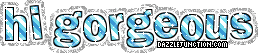 Blue glitter greeting image that says Hi Gorgeous