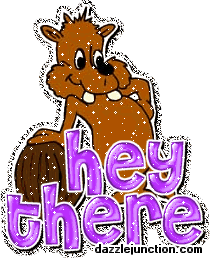 Cute animal greeting image that says Hey There