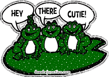 Cute frog trio greeting image that says Hey There Cutie