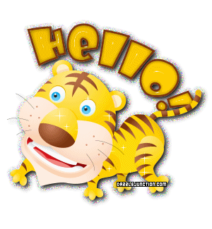Cute tiger greeting image that says Hello
