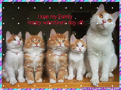Valentine Cat Family