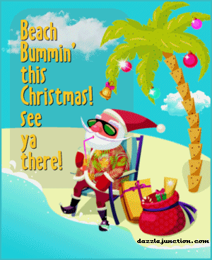 Christmas Beach Santa Beach Bumming quote