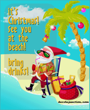 Christmas Beach Santa Bring Drinks picture
