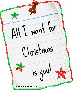 Christmas Glitter Notes All I Want Is You quote