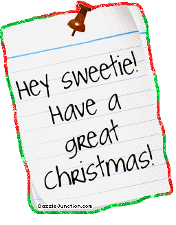 Christmas Glitter Notes Hey Sweetie picture