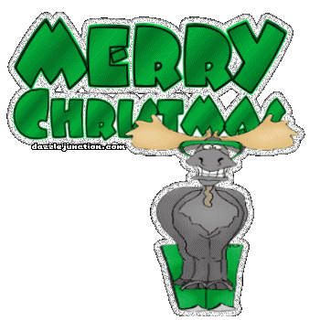 Christmas Glitter Green Christmas Moose picture