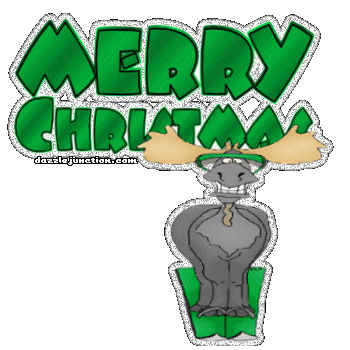 Green Christmas Moose