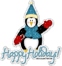 Christmas Glitter Penguin Happy Holiday picture