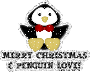 Christmas Glitter Penguin Love picture