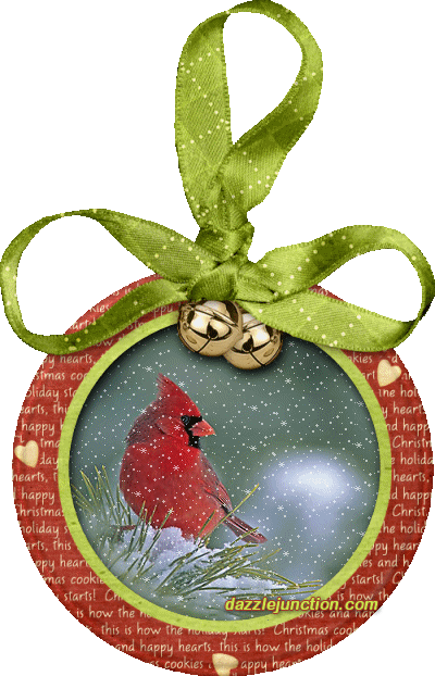 Christmas Ornaments Cardinal Snow picture