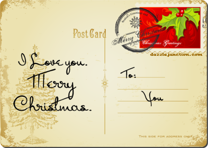 Christmas Postcards Love You Postcard quote